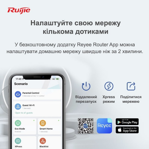 Маршрутизатор Ruijie Reyee RG-EW1200G Pro 99-00007406 фото