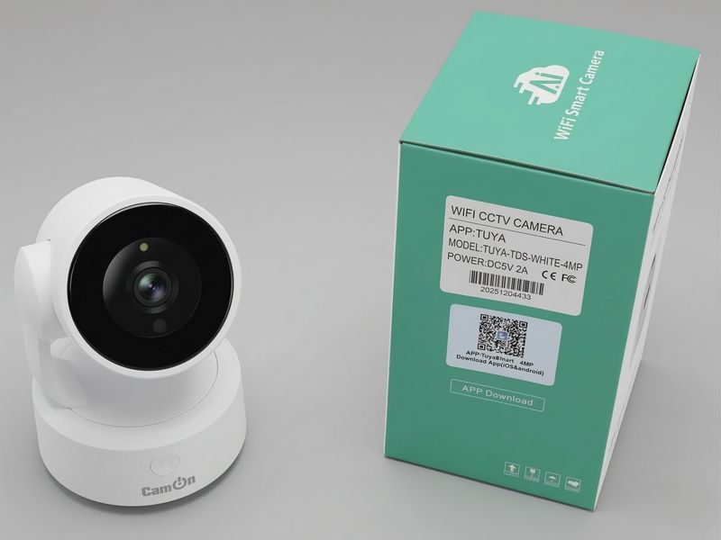 Камера видеонаблюдения CamON-TDS-4MP (4 Мп, 4 мм), Wi-Fi, с динамиком и микрофоном, IP66, Белый CAM-00018 фото