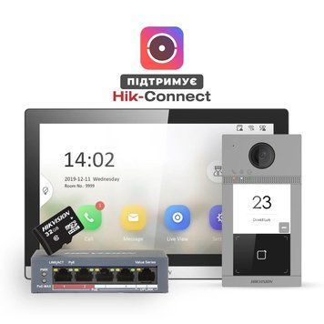 Комплект видеодомофона Hikvision (KV8113-WME1(B) + KH6350) 99-00020057 фото