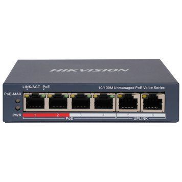 Hikvision DS-3E0106P-E/M(B) POE Коммутатор 6 портов неуправляемый 99-10026024 фото