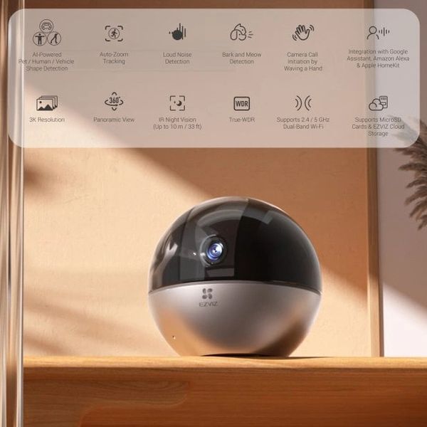 Камера видеонаблюдения Ezviz CS-E6 (5 Мп, 4 мм), Wi-Fi, с динамиком и микрофоном, Для помещений, Белый 99-10033951 фото