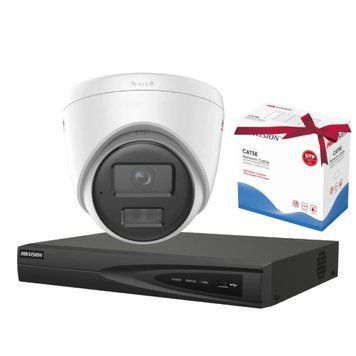 Камера відеоспостереження Hikvision DS-2CD1327G2H-LIUF (2 Мп, 2.8 мм), PoE, із мікрофоном, IP67, Білий 99-10033868 фото