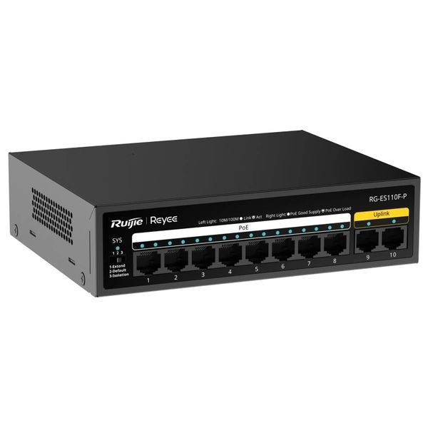 Коммутатор POE Ruijie RG-ES110F-P 99-00018543 фото