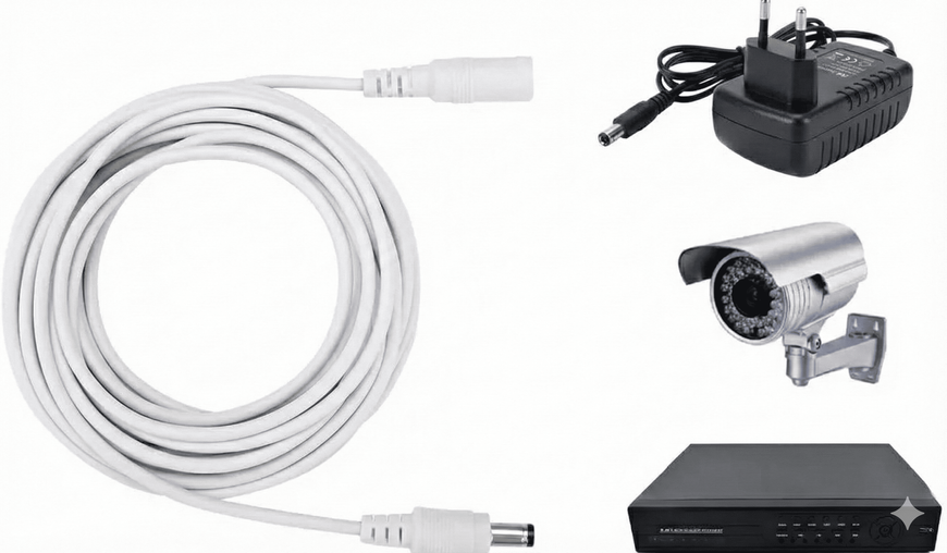 Подовжувач DC12V 3 метрів 5,5 мм x 2,1 мм White CAM-01000 фото