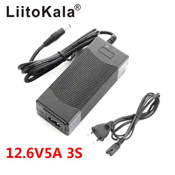 Блок живлення LiitoKala Lii-126500 12.6V 5A, зарядний пристрій для збірок 3S Li-ion charger 5.5*2.1 1773075407170 фото