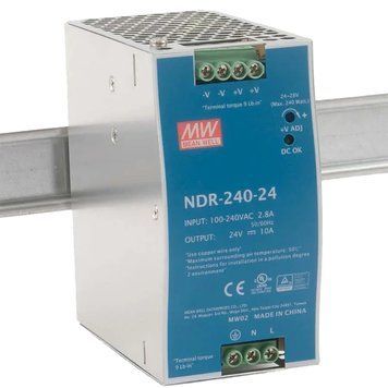 Блок питания Mean Well NDR-240-24 24В 10А на DIN-рейку 99-00020157 фото