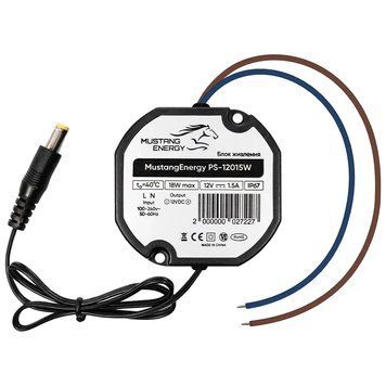 Блок живлення вологозахищений Mustang Energy PS-12015W 12В 1.5А 99-10025280 фото